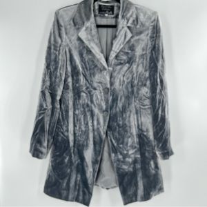 Silver velvet jacket silk lined by Carol Ann size small
